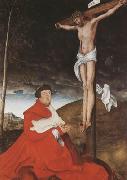 CRANACH, Lucas the Elder Cardinal Albrecht of Branden-burg before the Crucified Christ (mk08) china oil painting reproduction